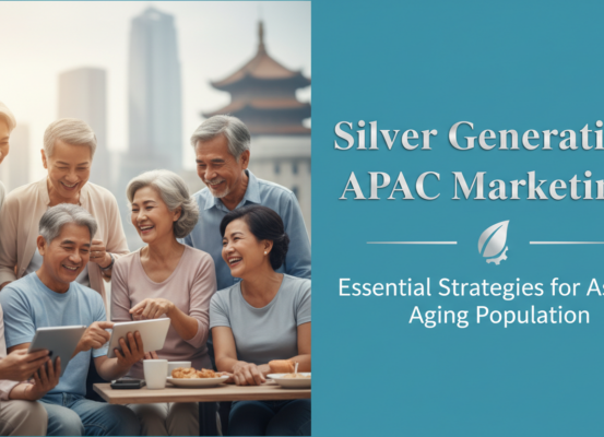 Banner with 'Silver Generation APAC Marketing: Essential Strategies' title, Asian motifs