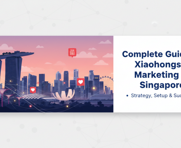 Banner with title 'Complete Guide to Xiaohongshu Marketing in Singapore' in bold font.