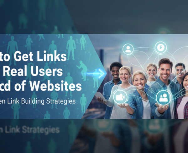 Banner with title 'How to Get Links From Real Users: User-Driven Link Building Strategies'
