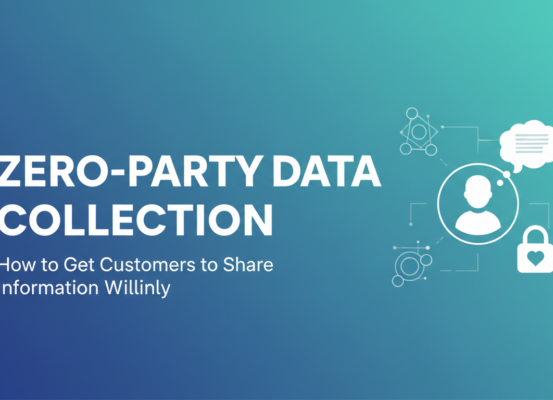 Banner with title 'Zero-Party Data Collection' on a digital, tech-themed background
