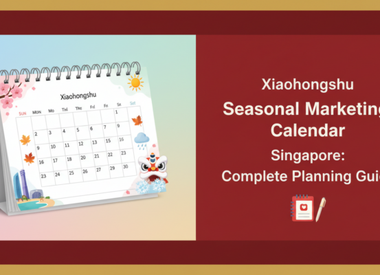 Banner with 'Xiaohongshu Seasonal Marketing Calendar Singapore: Complete Planning Guide' title, featuring a vibrant, colorful design with calendar and marketing icons.