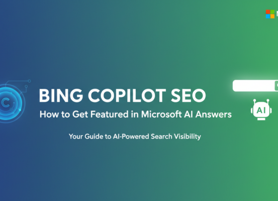 Blog banner with 'Bing Copilot SEO' title in bold, modern typography