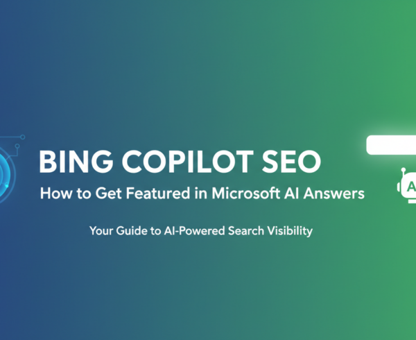 Blog banner with 'Bing Copilot SEO' title in bold, modern typography
