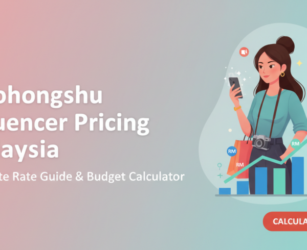 Blog banner with title 'Xiaohongshu Influencer Pricing Malaysia: Complete Rate Guide & Budget Calculator' in bold text.