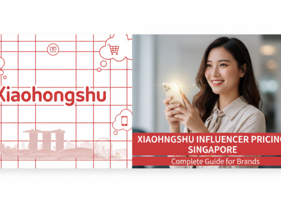 Blog banner with title 'Xiaohongshu Influencer Pricing Singapore: Complete Guide for Brands', sleek design