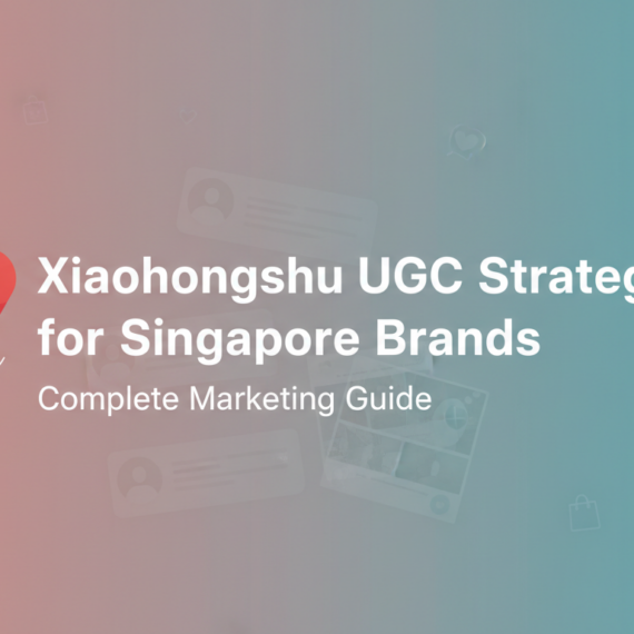 Blog banner with title 'Xiaohongshu UGC Strategy for Singapore Brands: Complete Marketing Guide' in bold font.