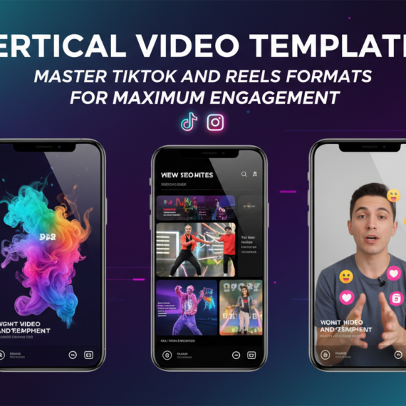 Blog banner with 'Vertical Video Templates' title, colorful TikTok and Reels icons.