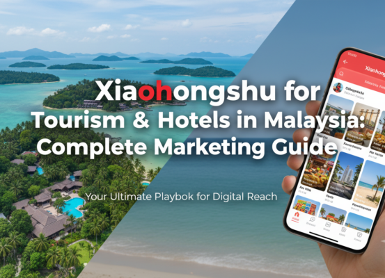 Blog banner with 'Xiaohongshu for Tourism & Hotels in Malaysia: Complete Marketing Guide' title.