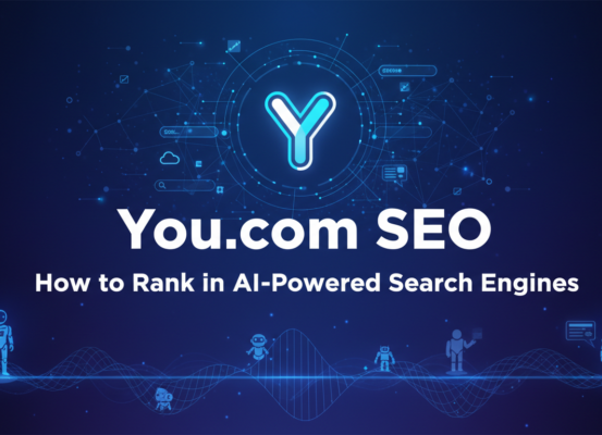 Blog banner with 'You.com SEO: How to Rank in AI-Powered Search Engines' title