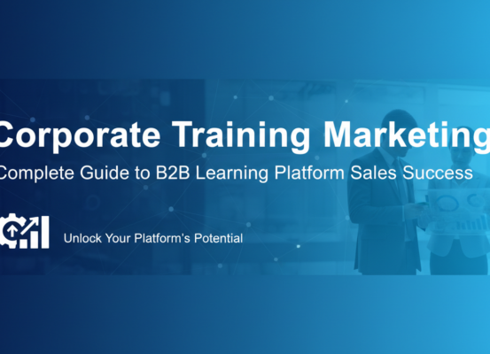 Corporate training marketing banner with B2B learning platform theme