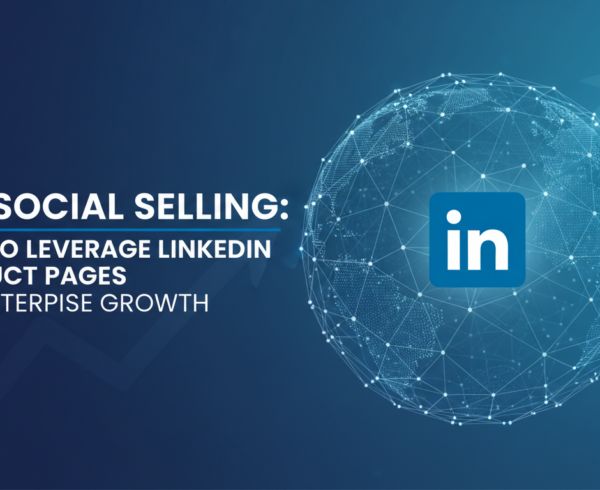 Banner with 'B2B Social Selling' title, LinkedIn logo, and business growth graphics