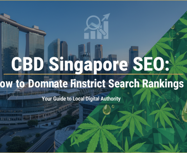 Banner with 'CBD Singapore SEO: How to Dominate Financial District Search Rankings' title over skyline