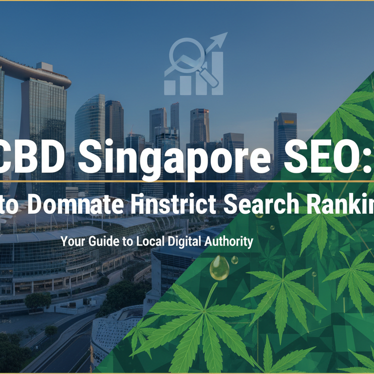 Banner with 'CBD Singapore SEO: How to Dominate Financial District Search Rankings' title over skyline