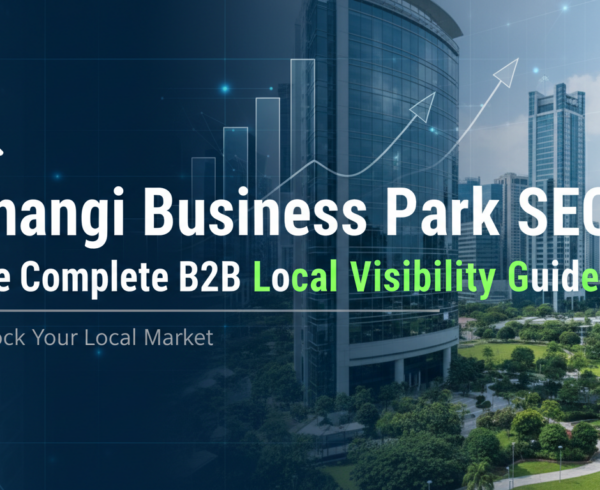 Banner with 'Changi Business Park SEO: The Complete B2B Local Visibility Guide' in bold text.