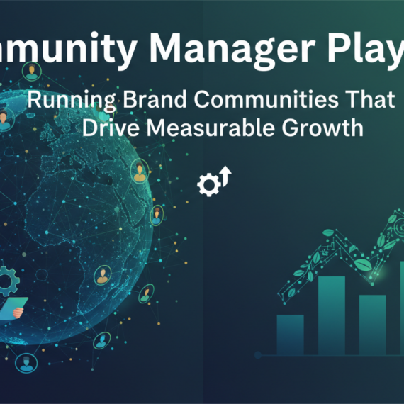 Banner with 'Community Manager Playbook: Running Brand Communities That Drive Measurable Growth' title.