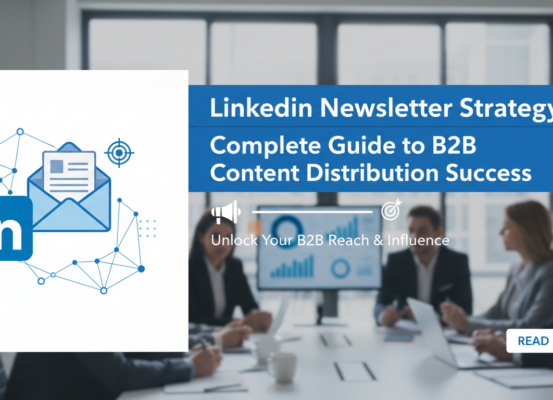 Banner with 'LinkedIn Newsletter Strategy: Complete Guide to B2B Content Distribution Success' text.