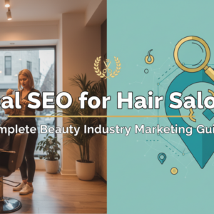 Banner with 'Local SEO for Hair Salons: Complete Beauty Industry Marketing Guide' title