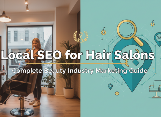 Banner with 'Local SEO for Hair Salons: Complete Beauty Industry Marketing Guide' title