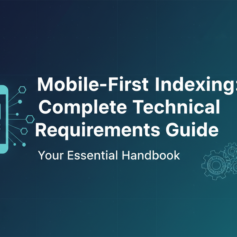 Banner with 'Mobile-First Indexing: Complete Technical Requirements Guide' title