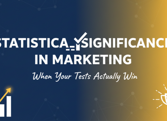 Banner with 'Statistical Significance in Marketing' title, vibrant, professional design