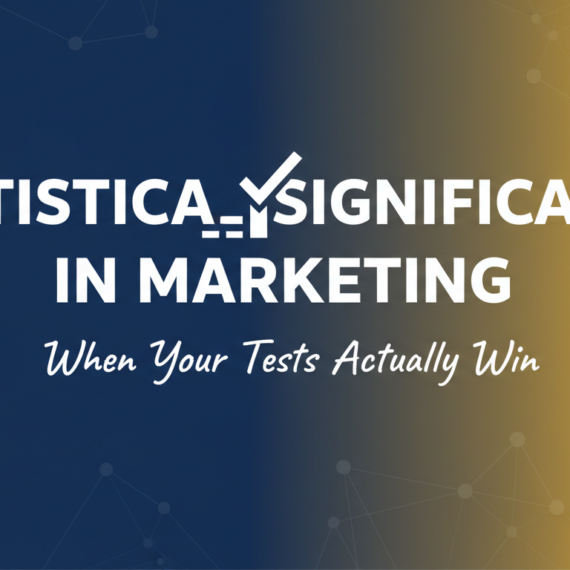 Banner with 'Statistical Significance in Marketing' title, vibrant, professional design