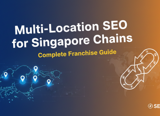 Banner with text: Multi-Location SEO for Singapore Chains: Complete Franchise Guide