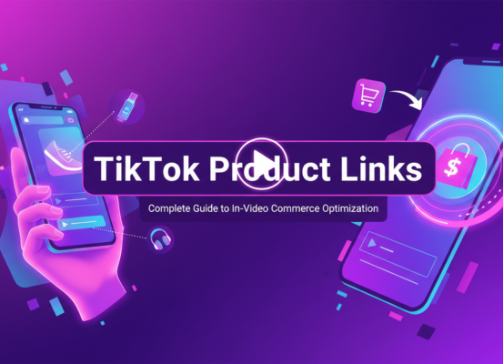 Banner with 'TikTok Product Links: Complete Guide to In-Video Commerce Optimization' title