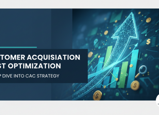 Banner with title 'Customer Acquisition Cost Optimization: A Deep Dive Into CAC Strategy' on a sleek, modern design.