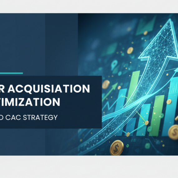 Banner with title 'Customer Acquisition Cost Optimization: A Deep Dive Into CAC Strategy' on a sleek, modern design.