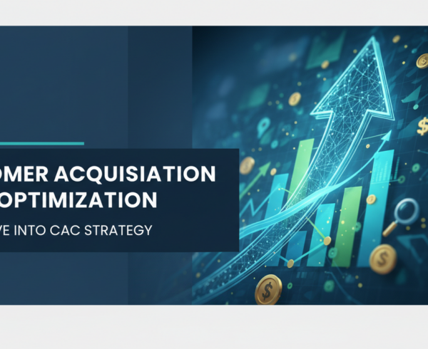 Banner with title 'Customer Acquisition Cost Optimization: A Deep Dive Into CAC Strategy' on a sleek, modern design.