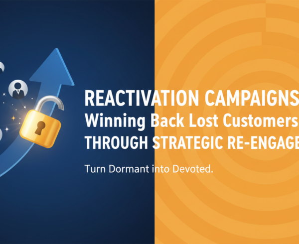 Banner with title 'Reactivation Campaigns: Winning Back Lost Customers' in bold letters.