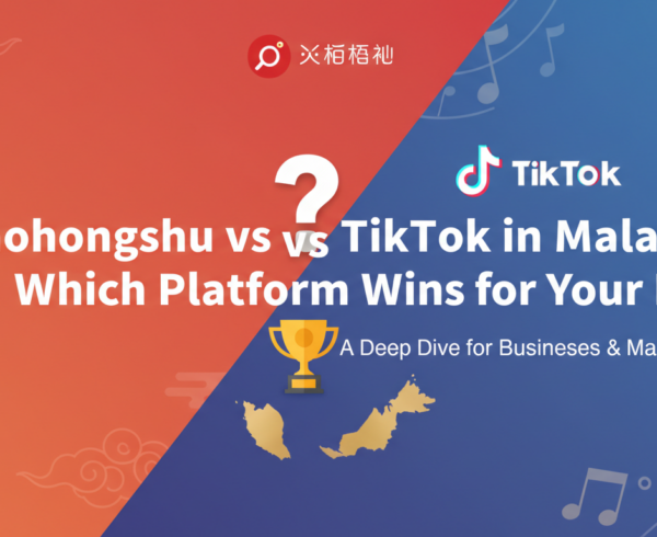 Banner with title 'Xiaohongshu vs TikTok in Malaysia: Which Platform Wins for Your Brand'
