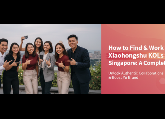 Blog banner titled 'How to Find & Work with Xiaohongshu KOLs in Singapore: A Complete Guide' with vibrant colors.