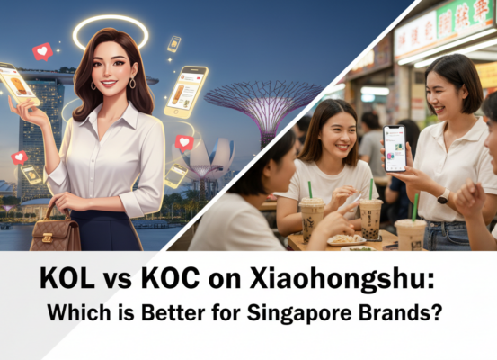 Blog banner titled 'KOL vs KOC on Xiaohongshu: Which is Better for Singapore Brands?'