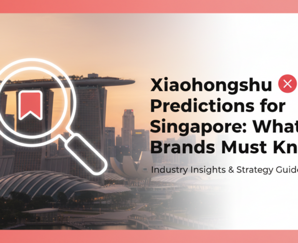Blog banner titled 'Xiaohongshu Predictions for Singapore' with vibrant city skyline.