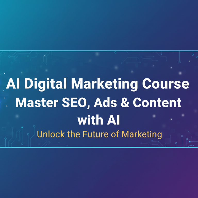 Blog banner with 'AI Digital Marketing Course: Master SEO, Ads & Content with AI' text on a tech-themed background.