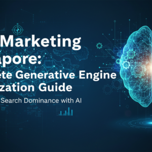 Blog banner with 'GEO Marketing Singapore: Complete Generative Engine Optimization Guide' title.