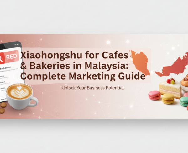 Blog banner: 'Xiaohongshu for Cafes & Bakeries in Malaysia: Complete Marketing Guide'