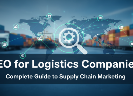 Banner with 'SEO for Logistics Companies: Complete Guide to Supply Chain Marketing'