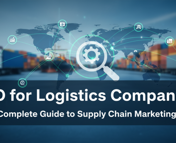 Banner with 'SEO for Logistics Companies: Complete Guide to Supply Chain Marketing'