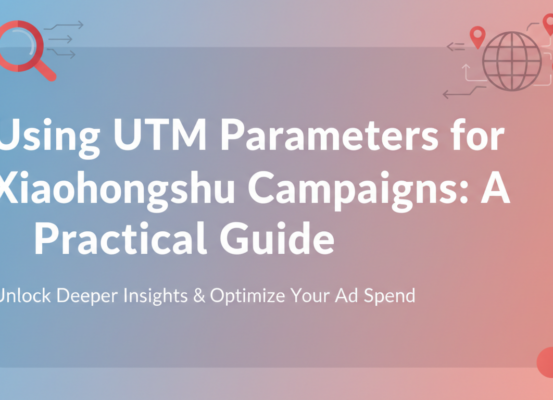 Banner with the title 'Using UTM Parameters for Xiaohongshu Campaigns: A Practical Guide' on a tech-themed background.