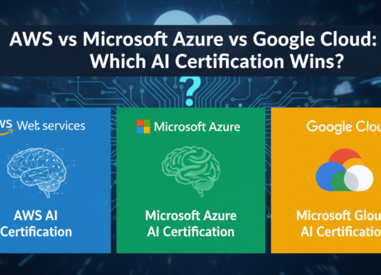 Banner with title 'AWS vs Microsoft Azure vs Google Cloud: Which AI Certification Wins?'