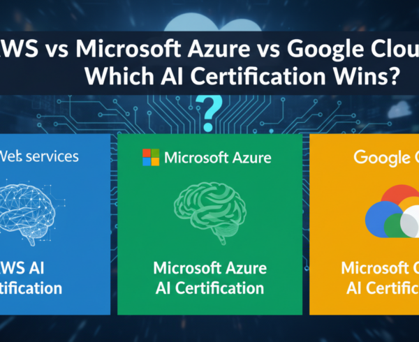 Banner with title 'AWS vs Microsoft Azure vs Google Cloud: Which AI Certification Wins?'