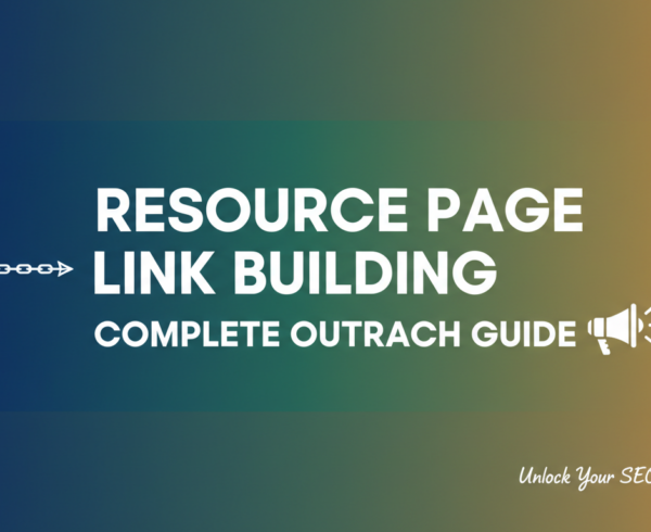 Banner with title 'Resource Page Link Building: Complete Outreach Guide'