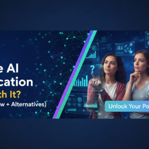 Blog banner titled 'Google AI Certification: Is It Worth It? (Honest Review + Alternatives)' with tech-themed graphics.