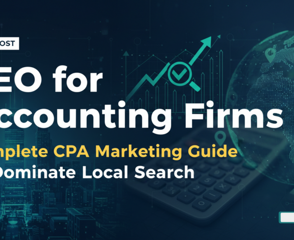 Blog banner with 'SEO for Accounting Firms: Complete CPA Marketing Guide to Dominate Local Search' title