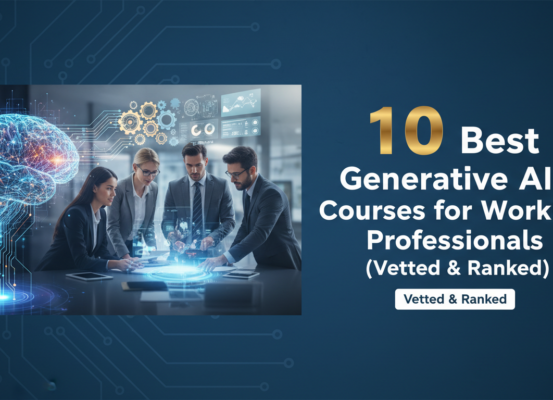 Blog banner with title '10 Best Generative AI Courses for Professionals'