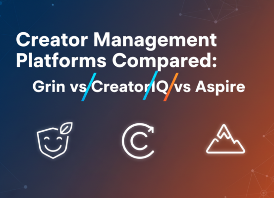 Blog banner with title 'Creator Management Platforms Compared: Grin vs CreatorIQ vs Aspire'