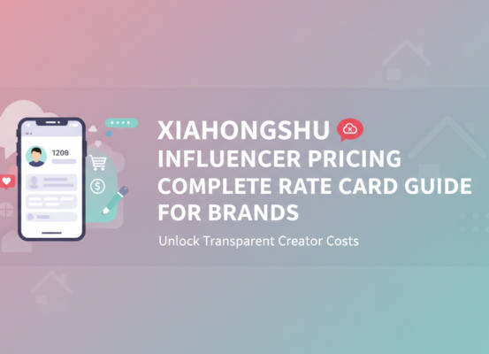 Blog banner with title 'Xiaohongshu Influencer Pricing: Complete Rate Card Guide for Brands' on a sleek, modern background.