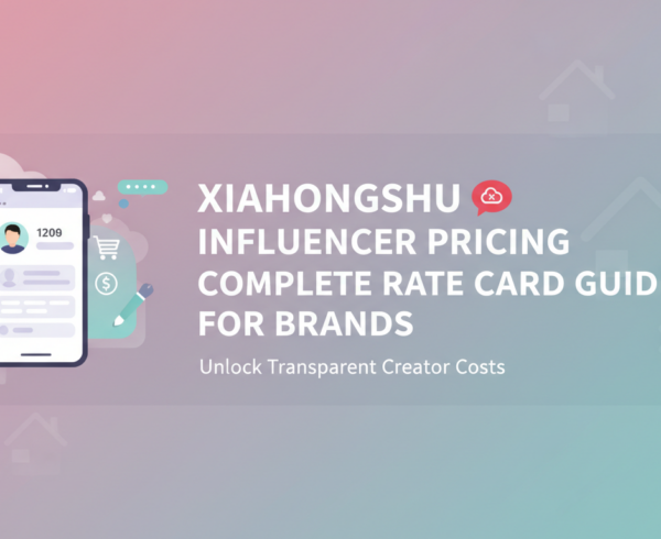 Blog banner with title 'Xiaohongshu Influencer Pricing: Complete Rate Card Guide for Brands' on a sleek, modern background.